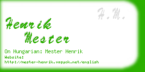 henrik mester business card